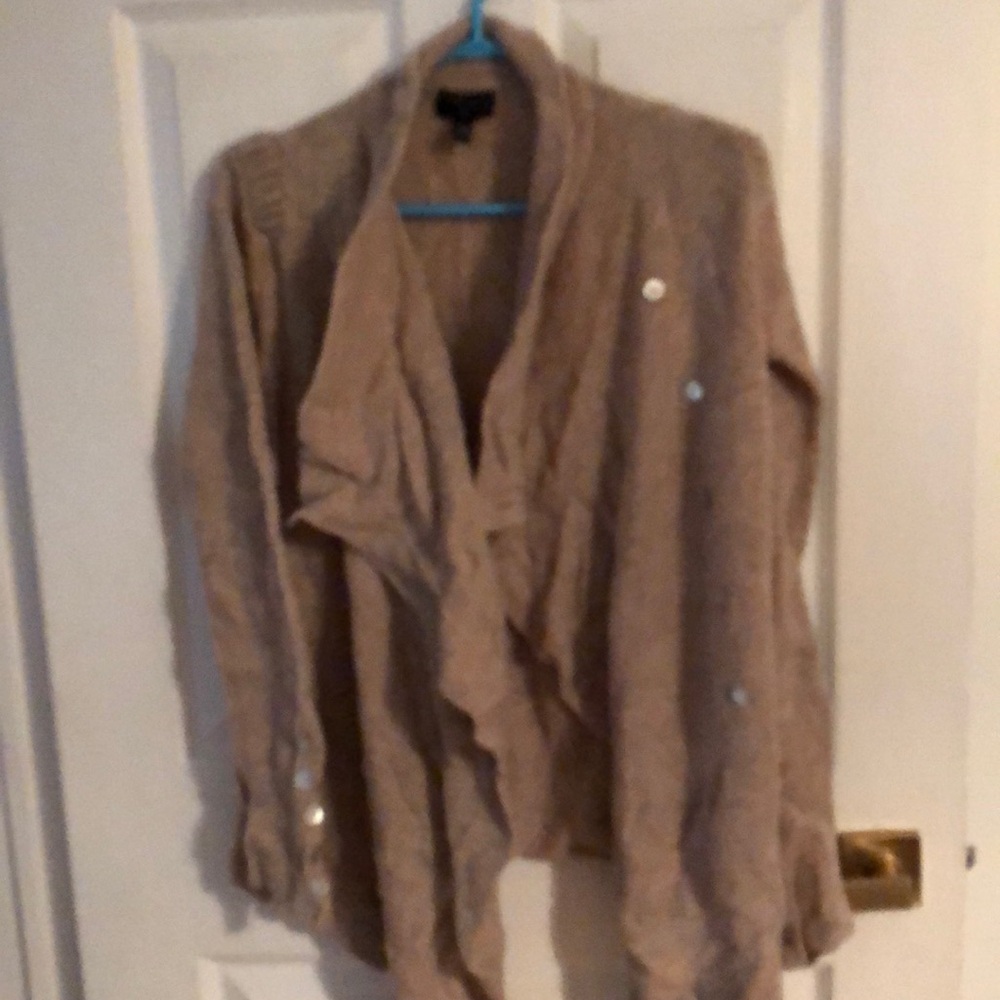 Aqua wool / cashmere cardigan sweater
